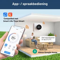 Digitale Slimme Thermostaat - 3A CV Ketel Wifi - Kleurenscherm - Kunststof - Voor Verwarming En Boiler — thumbnail 3
