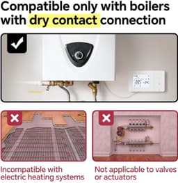 Wifi-thermostaat met 2 draden, besturing voor de gasketel, -thermostaat dagelijks programmeerbaar, compatibel met spraakbesturing van Google en.W506 3A — thumbnail 5