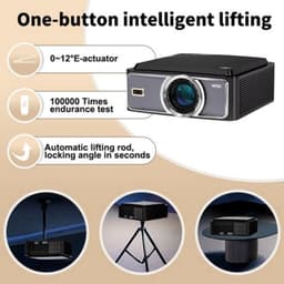 Beamer 1080P Full HD - 2200 ANSI Lumen - 200W LED LCD - Zwart - Voor Thuisbioscoop En Zakelijk Gebruik — thumbnail 2