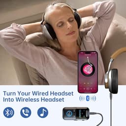 Bluetooth 5.4 audiozender/ontvanger, 4-in-1 draadloze zenderadapter, lage latentie/HD-scherm/TF-kaart AUX-adapter voor vliegtuig, auto, laptop, radio, tv — thumbnail 4