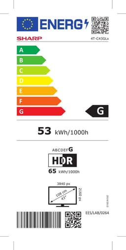 Sharp 43GL4260E - 43 inch - 4K UHD LED TV met Google TV — thumbnail 2