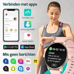 FITAGE Sporthorloge met GPS - Smartwatch Stappenteller Horloge - Activity Tracker - Smartwatches Heren, Dames & Kinderen - Roze — thumbnail 2