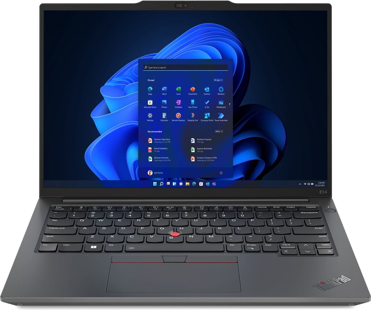 Lenovo ThinkPad E14 Gen 5 (AMD) AMD Ryzen™ 3 7330U Laptop 35,6 cm (14") WUXGA 8 GB DDR4-SDRAM 256 GB SSD Wi-Fi 6 (802.11ax) Windows 11 Pro Zwart — afbeelding 1
