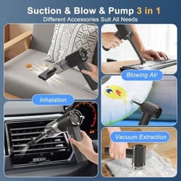Draadloze Handstofzuiger 12000Pa Krachtige Zuigkracht 3-in-1 Functie 5200mAh Accu Compact en Lichtgewicht voor Huis, Auto en Huisdierenharen — thumbnail 5