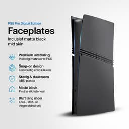 Playstation 5 Pro Faceplates Digital Edition (niet geschikt voor standaard PS5 & PS5 Slim) - Inclusief Mid Skin - Accessoires - Faceplate - Cover - Plate - Skin - Zwart — thumbnail 2