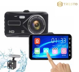 TRESTO - Dashcam Full HD Camera – 4 inch Touchscreen – Dashboardcamera – Full HD 1080p – Loop Recording – Nachtvisie – Bewegingssensor – G-sensor – Autocamera Voor én Achter - voor auto — thumbnail 4