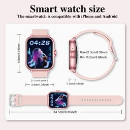 Sjika - Smartwatch – Bluetooth bellen & berichten – Fitness & slaapmonitor – 100+ sportmodi – iPhone & Android – Zilver - RVS - Mannen & Vrouwen — thumbnail 2