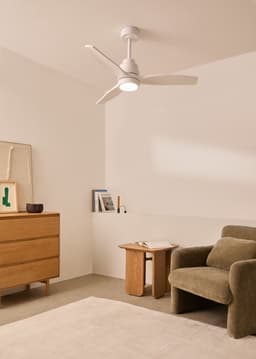 CREATE - Plafondventilator 40W silent 100% hout - Wit - Ø112cm - Met licht - WIFI + Afstandsbediening - WIND STYLANCE — thumbnail 4