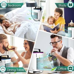 Mobiele airco zonder afvoerslang - 3-in-1 - Ventilator - Voor Slaapkamer & Woonkamer - 4 Snelheden - Airconditioning - Draagbare Aircooler - LED Verlichting — thumbnail 4