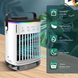 Mobiele airco zonder afvoerslang - 3-in-1 - Ventilator - Voor Slaapkamer & Woonkamer - 4 Snelheden - Airconditioning - Draagbare Aircooler - LED Verlichting — thumbnail 2