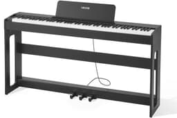 VEVOR Digitale Piano, 88 Toetsen Volledig Gewogen, Aanslaggevoelig, Elektrische Piano met Meubelstandaard, AC-adapter, Drievoudig Pedaal, Opnamefunctie, 280 Toetsen, Draadloze Verbinding, voor Beginners, Zwart — thumbnail 1