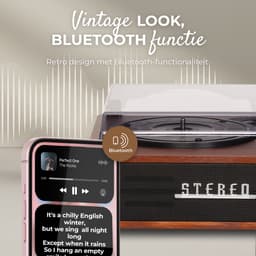 Denver Platenspeler - Ingebouwde speakers - Retro - Auto stop - Bluetooth - VPB262 — thumbnail 2