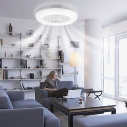 Plafondventilator met verlichting 55cm - Lamp en Afstandsbediening - Plafondlampen met Ventilator & Lamp Met afstandsbediening — thumbnail 5