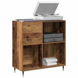 Platenspeler Meubel - LP-kast - Platenspelerkast - Draaitafelstandaard - Platenspelerstandaard - Vintage Displayplank - Oud hout — thumbnail 4