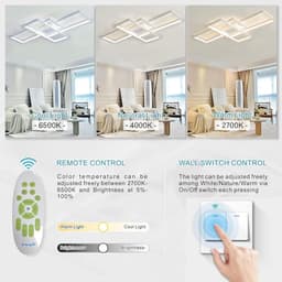 Dimbare LED-plafondlamp met afstandsbediening voor woonkamer en slaapkamer – Creatief en energiebesparend ontwerp — thumbnail 3