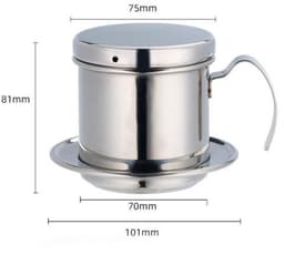 Vietnamese Koffie Maker - Herbruikbaar - Rvs Koffiefilter - Slow Coffee Maker - Cafetière Drip Gieter - Dripper Koffiemaker - Ideaal Voor Op Reis En Op De Camping - 10.1×7.5×8.1cm - Zilver — thumbnail 5