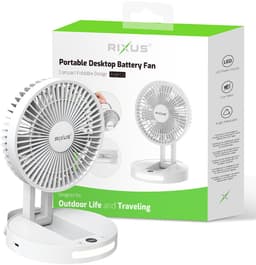 Rixus RXBF03 Portable Desktop Battery Fan White — thumbnail 3