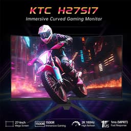 KTC H27S17 27" Curved Gaming Monitor - 1500R QHD 180Hz 1ms HDR10 FreeSync 120% sRGB — thumbnail 5