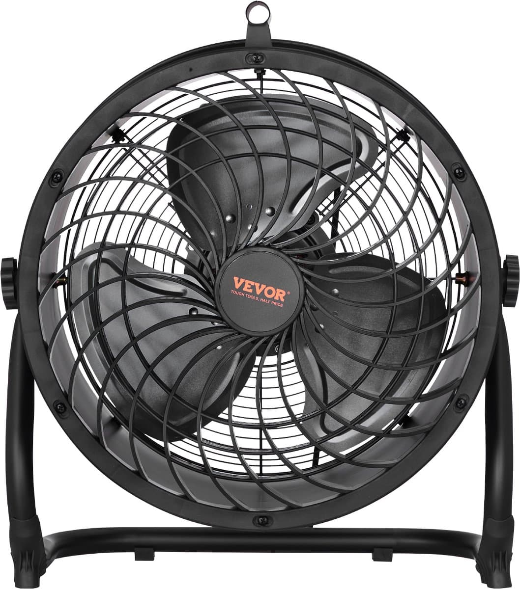 VEVOR 14-inch Vloerventilator, 3 Snelheden, 360° Verstelbare Kanteling, Industriële Ventilator met Hoge Snelheid — afbeelding 1