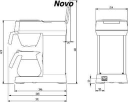 Bravilor Bonamat Novo - Koffiezetapparaat incl. 1 glazen kan - RVS — thumbnail 2