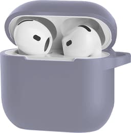 Hoesje Geschikt voor Apple AirPods 4 - Siliconen Hoes met Clip - Silicone Case Cover - Lila — thumbnail 1