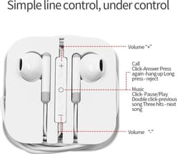 Bedrade Oortjes - Geschikt voor Apple iPhone - Oortjes met Draad - Headset - Oordopjes Microfoon - Oortjes bluetooth — thumbnail 4
