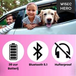 WiseQ HERO Kinderkoptelefoon – Koptelefoon Kids Meisje – Draadloze Bluetooth Hoofdtelefoon met 13dB Demping – 38u Bluetooth – Roze - Unicorn/Bubblegum — thumbnail 4