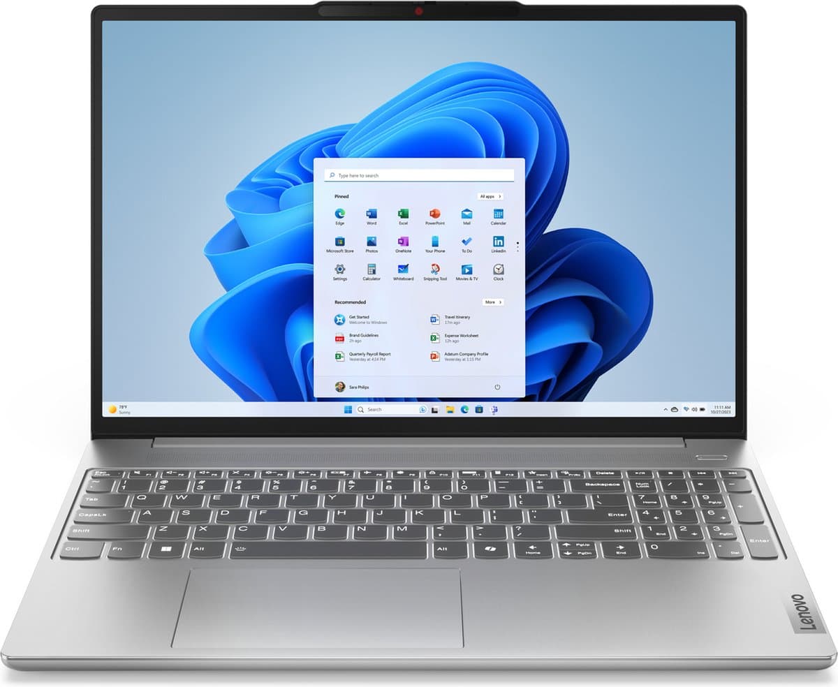 Lenovo IdeaPad Slim 5 15IRU9 Intel Core 7 150U Laptop 38,9 cm (15.3") WUXGA 16 GB LPDDR5x-SDRAM 1 TB SSD Wi-Fi 6E (802.11ax) Windows 11 Home Belgisch Grijs — afbeelding 1