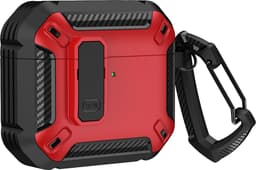 Mobigear Hoesje geschikt voor Apple AirPods 4 Hardcase Hoesje | Mobigear Armor Clip - Rood — thumbnail 2