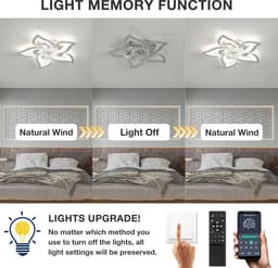 Equivera Plafonniere met Ventilator - Plafondventilator - Plafondventilator Afstandsbediening - Plafondventilator Slaapkamer - Plafond Ventilator met Verlichting - Plafondlamp - Plafonniere - Ideaal voor in uw slaapkamer! — thumbnail 5