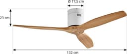 Lucande - Plafondventilatoren zonder verlichting - Hout, ijzer - H: 23 cm - wit, lichtbruin — thumbnail 4