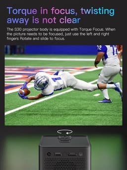 Miniprojector 4K 720P WiFi Full HD Draagbare Slimme Projector - Afstandsbediening Handmatige Rolfocus - Vervormingscorrectie Dubbele Poorten - Thuis Buiten - EU-stekker . — thumbnail 2