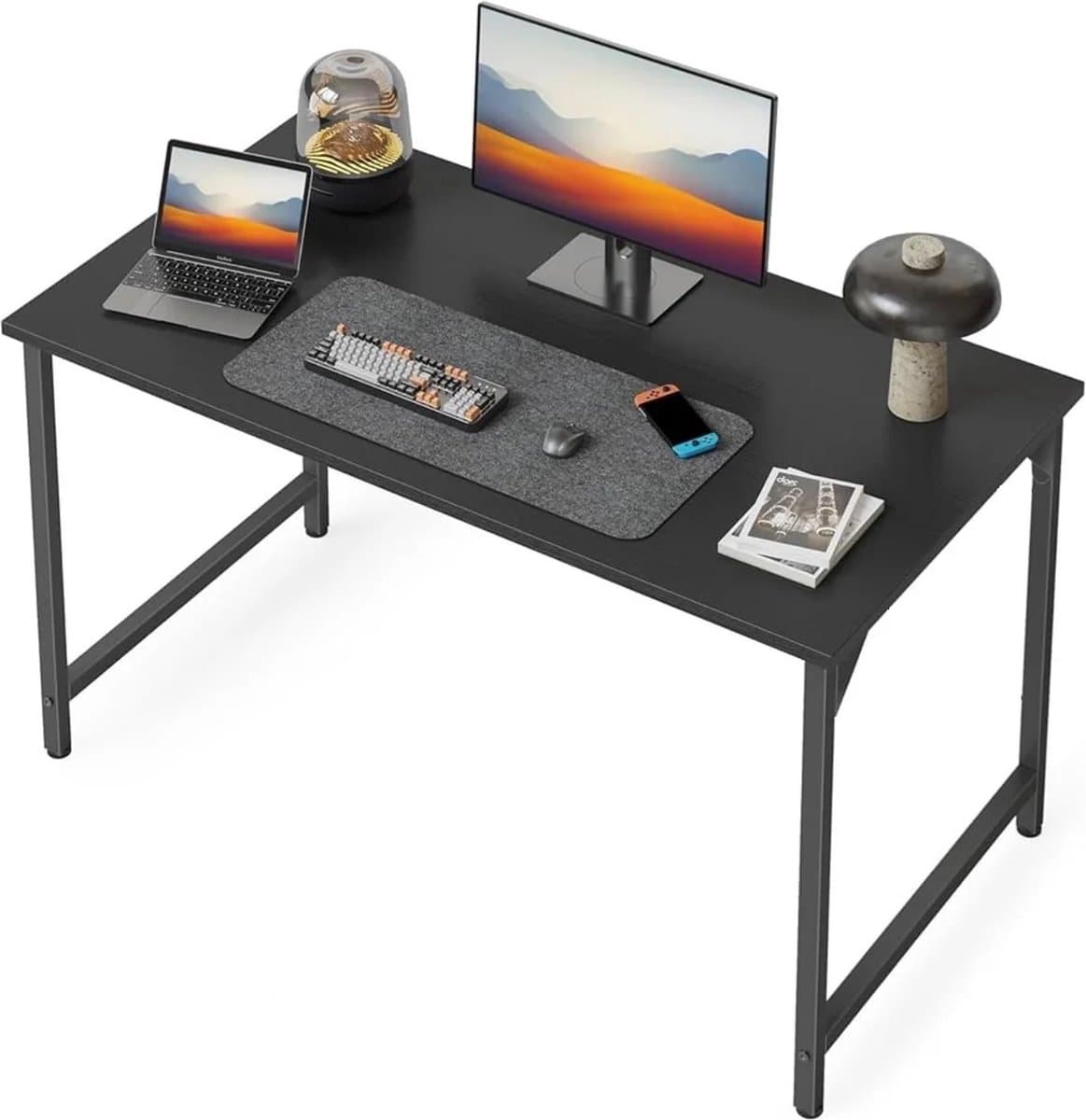 Klein Bureau Zwart - Computerbureau & Gaming Bureau - Bureautafel - Industrieel - Monte 100x50x75 — afbeelding 1
