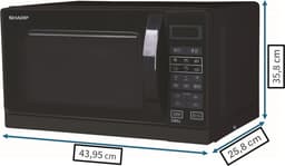 2-in-1 Magnetron met Grill - 20 L, Zwart — thumbnail 2