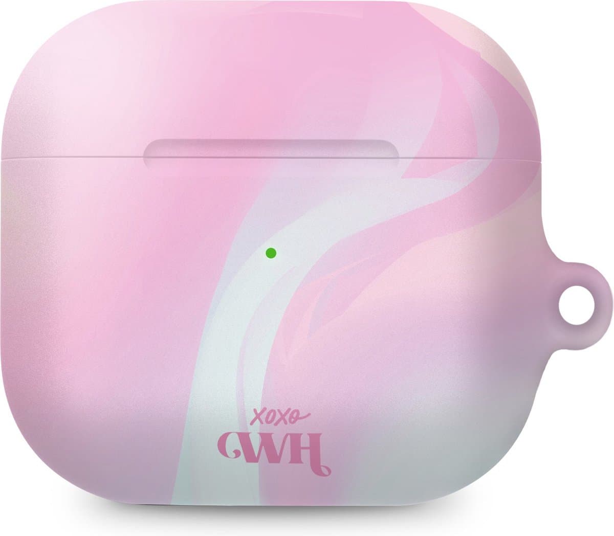 xoxo Wildhearts hoesje geschikt voor AirPods 3 - Sugar Rush - Ook als telefoonhoesje verkrijgbaar - schokbestendige case - koptelefoonhoesje - Matte afwerking - Beschermhoes met kleuren patroon - roze / lichtblauw — afbeelding 1