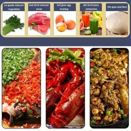 MazrekuHome® - 5L Roestvrijstalen Voedselverwerker met 6-Bladensysteem - Snelle Vleesmolen & Groentehakker - 5 Snelheden - Perfect voor Uien, Knoflook en Salades - Essentieel Keukengadget — thumbnail 4
