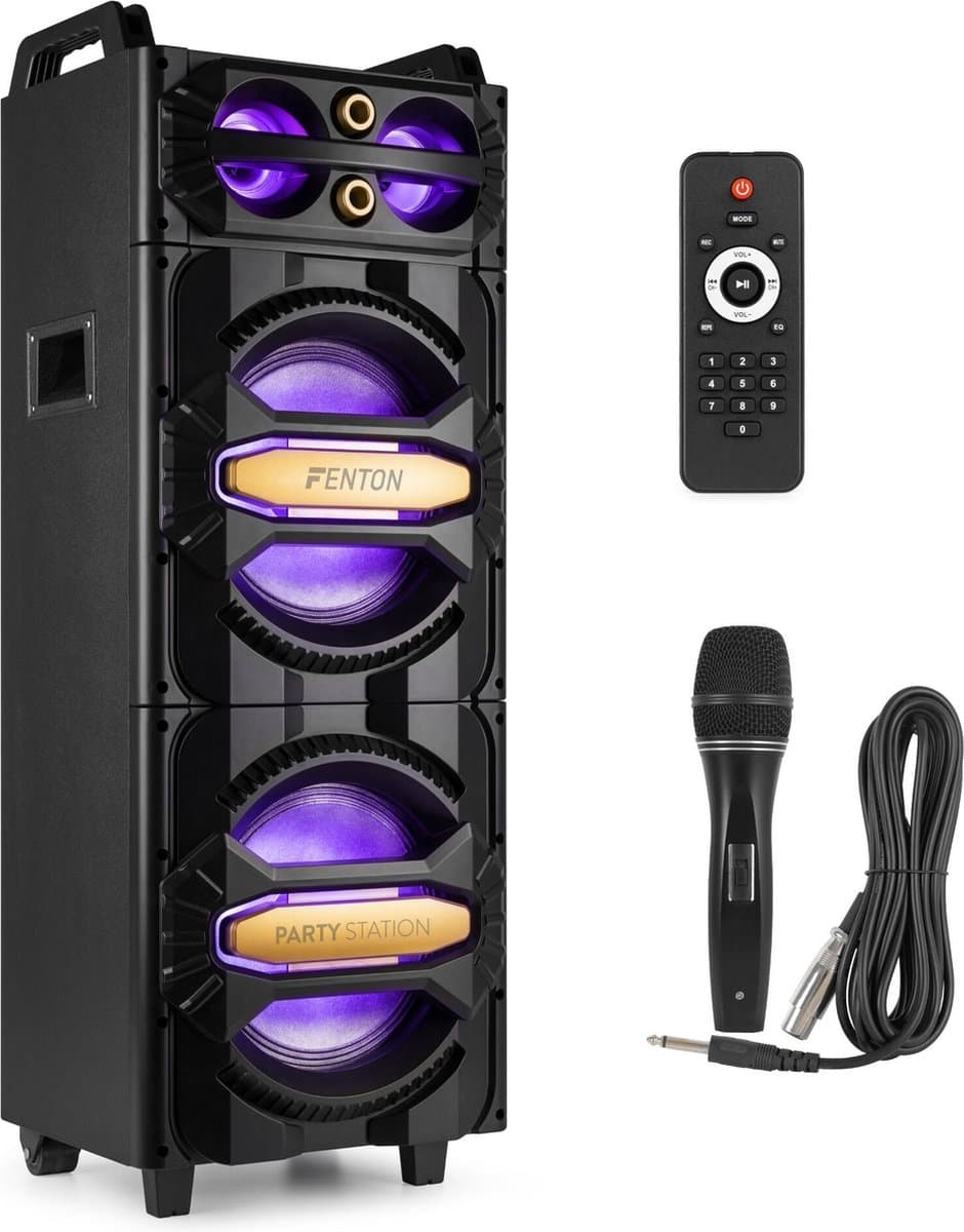 Party speaker - Fenton LIVE2102 Partystation met Bluetooth en lichteffecten - Met Microfoon - 800W — afbeelding 1