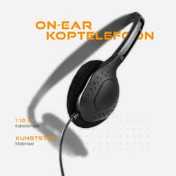 Koptelefoon stereo headset - compact en opvouwbaar - zwart — thumbnail 5