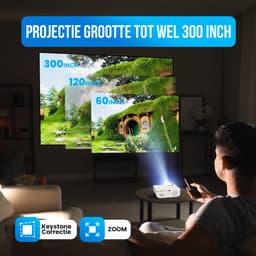 Strex Beamer - 1080P Full HD - 15000 Lumen - Draadloos Streamen - WiFi - Bluetooth - Mini Beamer - Projector — thumbnail 4
