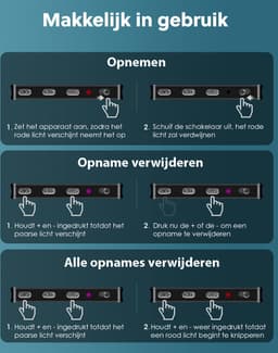 Gadgetplace Mini Afluisterapparatuur - 80 uur opnemen - Spy recorder - Afluisterapparaat - Voice Recorder Digitaal - Dictafoon — thumbnail 5