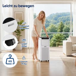 Mobiele airco 7000 BTU met stille slaapstand 3-in-1 airconditioner koelen ontvochtigen ventileren 2,0 kW capaciteit — thumbnail 4