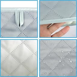 Set van 4 beschermende stofkappen voor magnetron gemaakt van katoen en polyester, universele maat, wasbaar en herbruikbaar voor huishoudelijk gebruik — thumbnail 3