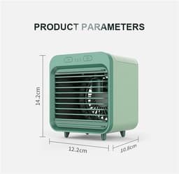 KZQ Draagbare Watergekoelde Desktop Luchtkoeler Ventilator Met 3 Snelheden Usb Oplaadbaar Op Batterijen Voor Kantoor En Thuis Zwart — thumbnail 3