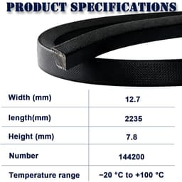 Dailygoods- Grasmaaier Aandrijfriem Vervanging 1/2" x 88" - Compatibel met Husqvarna - Voor AYP/Rijmaaier - Onderdeelnummer 144200 - Geschikt voor 42" Maaidek - Schokbestendig en duurzaam — thumbnail 4