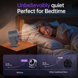 VHV Tafelventilator - Handventilator - Mini Ventilator - Tafelventilator Oplaadbaar - Usb-Bureauventilator Met Led-Display - 5 Instelbare Snelheden - Voor Slaapkamer, Kantoor, Studentenkamer - Kaki — thumbnail 3