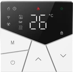 Slimme Thermostaat - Water vloerverwarming - Comfort Verwarmen - App Bediening - 86 x 86 mm - Wit — thumbnail 1