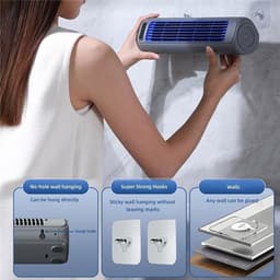KZQ Draagbare Luchtkoeler Bureauventilator en koelventilator - 3 snelheden met LED touchscreen - USB oplaadbaar - Desktop en wandmontage - Voor kantoor slaapkamer en keuken - Wit — thumbnail 2