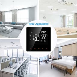 Slimme thermostaat - Smart thermostaat - Elektrische verwarming - Slimme vloerverwarming thermostaat - Geen WiFi - Wit + zwart — thumbnail 5