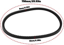 Dailygoods- Aandrijfriem Getand L750xB10xD8mm - Compatibel met QUALCAST XSZ46B - Benzine Grasmaaier - Rekbestendig - Oliebestendig - Schokabsorberend - Grasmaaier Riem — thumbnail 4