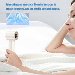 Kleine ventilator | Persoonlijke handheld bladloze ventilator met Air Turbo Tech, multi-speed aanpassing, werkt op batterijen, coole gadgets voor kamperen, werken - wit — thumbnail 3